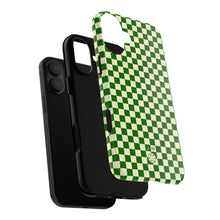 Checker Green / Cream Protective Phone Case